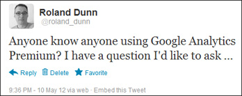 My Google Analytics Premium Tweet My Google Analytics Premium Tweet