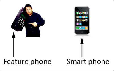 Feature phones versus smart phones
